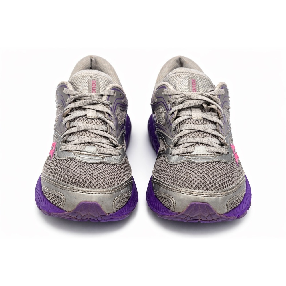 Saucony Running Shoes Women's 8.5 Grey Purple Pink Athletic Sneakers - Picture 2 of 9